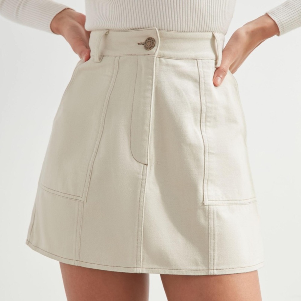 Urban Outfitters BDG White Utility Mini Skirt